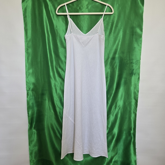 WILFRED ARITZIA SLIP DRESS WHITE 100% LINEN WOMEN SPAGHETTI STRAP SZ MEDIUM - Picture 4 of 10